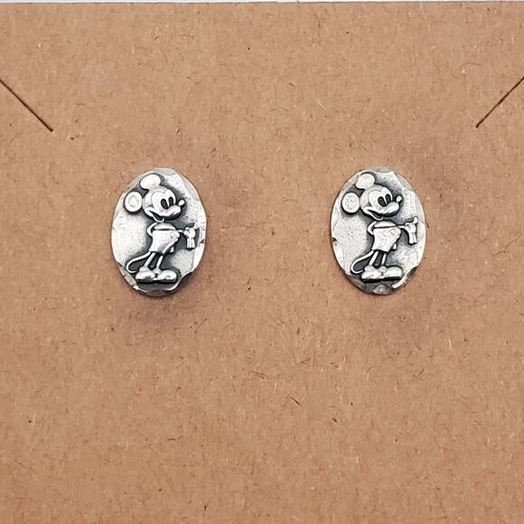Vintage Walt Disney Productions MICKEY MOUSE Sterling Silver Post Earrings - Picture 1 of 3
